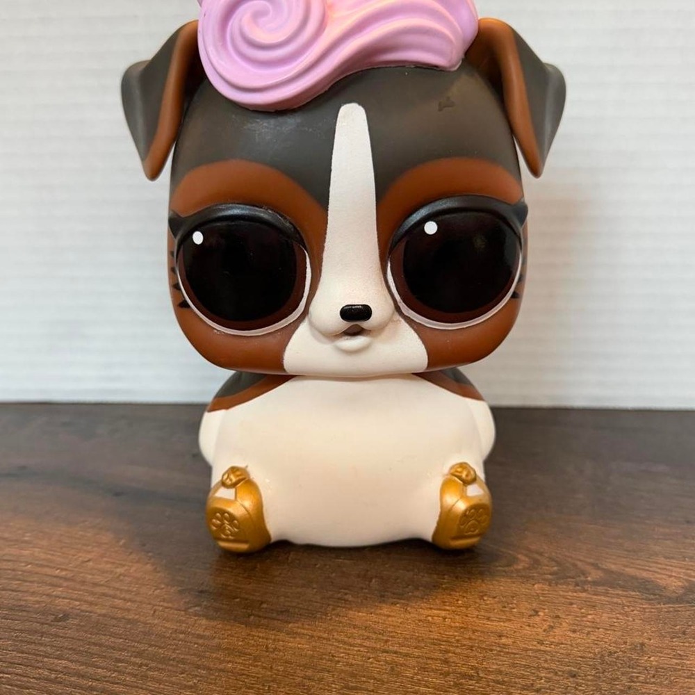 LOL Surprise Big Pet DJ K9 Puppy Dog Coin Bank MGA Entertainment Brown Pink